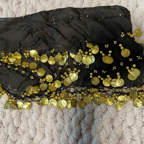 New never worn Black and Gold Gypsy/fortune teller scarf - Picture 1 of 2